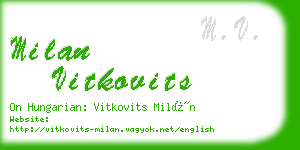 milan vitkovits business card